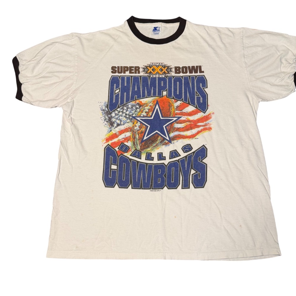 Vintage Starter Dallas Cowboys Super Bowl XXX Champions T-Shirt Men Large
